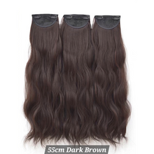 Load image into Gallery viewer, INSTOCK ★4 COLORS★ 55cm Thick 3 Separate pieces Curly Wavy Long Hair Extensions Clip On