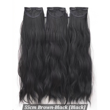 Load image into Gallery viewer, INSTOCK ★4 COLORS★ 55cm Thick 3 Separate pieces Curly Wavy Long Hair Extensions Clip On