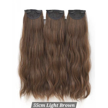 Load image into Gallery viewer, INSTOCK ★4 COLORS★ 55cm Thick 3 Separate pieces Curly Wavy Long Hair Extensions Clip On