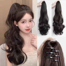 Load image into Gallery viewer, INSTOCK ★2 COLORS★60cm Korean Wavy / Curly Long Natural Clip On Ponytail Hair Extensions