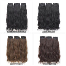 Load image into Gallery viewer, INSTOCK ★4 COLORS★ 55cm Thick 3 Separate pieces Curly Wavy Long Hair Extensions Clip On