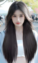 Load image into Gallery viewer, INSTOCK ★60cm BROWN-BLACK★ Korean 3-piece Straight Long Thick Hair Extensions Clip On
