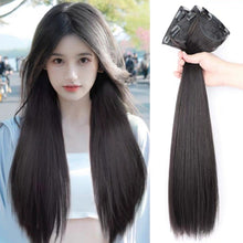 Load image into Gallery viewer, INSTOCK ★60cm BROWN-BLACK★ Korean 3-piece Straight Long Thick Hair Extensions Clip On