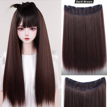 Load image into Gallery viewer, INSTOCK ★DARK BROWN★ *Lightweight* 60cm Hair Extensions 1 Piece Clip On Straight Long