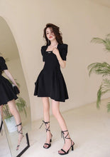 Load image into Gallery viewer, INSTOCK ★BLACK★ Korean Style Black Puff Sleeve Dress