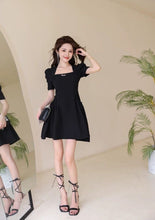 Load image into Gallery viewer, INSTOCK ★BLACK★ Korean Style Black Puff Sleeve Dress