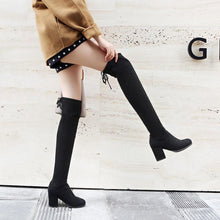 Load image into Gallery viewer, INSTOCK Korean Suede Leather Over The Knee Length High Slimming Effect Boots