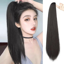 Load image into Gallery viewer, INSTOCK ★3 COLORS★ Korean Straight Clip On Grip Ponytail Natural Hair Extensions