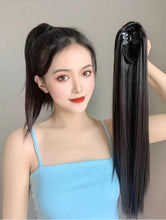 Load image into Gallery viewer, INSTOCK ★3 COLORS★ Korean Straight Clip On Grip Ponytail Natural Hair Extensions