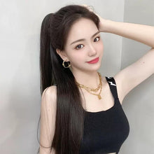 Load image into Gallery viewer, INSTOCK ★3 COLORS★ Korean Straight Clip On Grip Ponytail Natural Hair Extensions