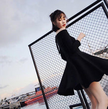 Load image into Gallery viewer, INSTOCK ★BLACK★ Korean Off Shoulder V-Neck Retro Flare Slim Skater Dress Elegant