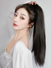Load image into Gallery viewer, INSTOCK ★3 COLORS★ Korean 60cm Straight Clip On Grip Ponytail Natural Looking Hair Extensions