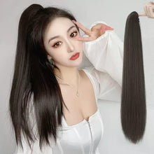 Load image into Gallery viewer, INSTOCK ★3 COLORS★ Korean 60cm Straight Clip On Grip Ponytail Natural Looking Hair Extensions