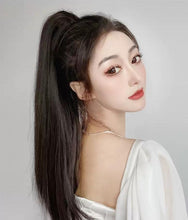 Load image into Gallery viewer, INSTOCK ★3 COLORS★ Korean 60cm Straight Clip On Grip Ponytail Natural Looking Hair Extensions