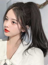 Load image into Gallery viewer, INSTOCK ★3 COLORS★ 45CM Korean Ponytail Hair Extensions Wavy / Curly Long Natural Clip On