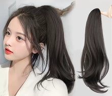 Load image into Gallery viewer, INSTOCK ★3 COLORS★ 45CM Korean Ponytail Hair Extensions Wavy / Curly Long Natural Clip On