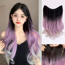 Load image into Gallery viewer, INSTOCK ★Purple-Grey★ Korean 1-piece Curly Wavy Long Hair Extensions Clip On