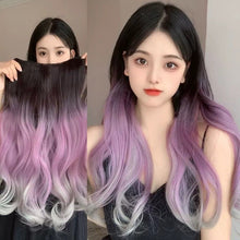 Load image into Gallery viewer, INSTOCK ★Purple-Grey★ Korean 1-piece Curly Wavy Long Hair Extensions Clip On