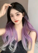 Load image into Gallery viewer, INSTOCK ★Purple-Grey★ Korean 1-piece Curly Wavy Long Hair Extensions Clip On