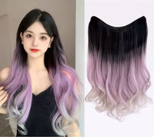 Load image into Gallery viewer, INSTOCK ★Purple-Grey★ Korean 1-piece Curly Wavy Long Hair Extensions Clip On