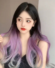 Load image into Gallery viewer, INSTOCK ★Purple-Grey★ Korean 1-piece Curly Wavy Long Hair Extensions Clip On