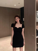 Load image into Gallery viewer, INSTOCK Korean Black 2 WAY Slim Off Shoulder Knitted Short-Sleeve Bodycon Dress