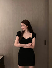 Load image into Gallery viewer, INSTOCK Korean Black 2 WAY Slim Off Shoulder Knitted Short-Sleeve Bodycon Dress
