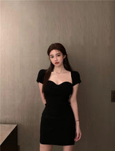 Load image into Gallery viewer, INSTOCK Korean Black 2 WAY Slim Off Shoulder Knitted Short-Sleeve Bodycon Dress