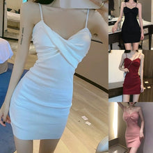 Load image into Gallery viewer, INSTOCK Korean Slim Strap Pleated Bodycon Knitted Dress