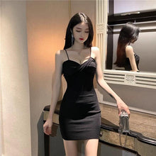 Load image into Gallery viewer, INSTOCK Korean Slim Strap Pleated Bodycon Knitted Dress