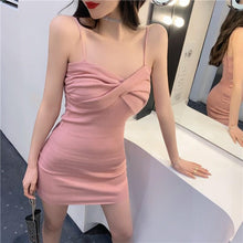 Load image into Gallery viewer, INSTOCK Korean Slim Strap Pleated Bodycon Knitted Dress