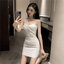 Load image into Gallery viewer, INSTOCK Korean Slim Strap Pleated Bodycon Knitted Dress