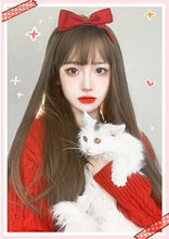 Load image into Gallery viewer, INSTOCK Korean 55cm Straight Wig Airy Bangs Long Hair Natural Black/Brown Adjustable/Breathable
