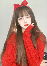 Load image into Gallery viewer, INSTOCK Korean 55cm Straight Wig Airy Bangs Long Hair Natural Black/Brown Adjustable/Breathable