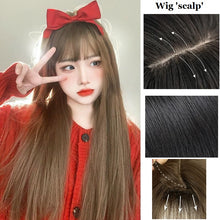 Load image into Gallery viewer, INSTOCK Korean 55cm Straight Wig Airy Bangs Long Hair Natural Black/Brown Adjustable/Breathable