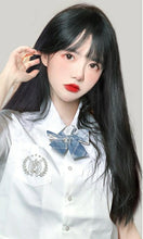 Load image into Gallery viewer, INSTOCK Korean 55cm Straight Wig Airy Bangs Long Hair Natural Black/Brown Adjustable/Breathable