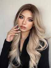 Load image into Gallery viewer, INSTOCK ★BROWN-BLONDE★ Korean Mid Parting Long Center Curly Wavy Hair Wig [Adjustable/Breathable]
