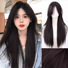 Load image into Gallery viewer, INSTOCK ★BLACK★ Korean Straight Middle Parting Wig [Adjustable/Breathable]
