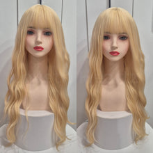 Load image into Gallery viewer, INSTOCK ★BLONDE★ Korean Wavy Curly Airy Bangs Long Hair Wig [Adjustable/Breathable]
