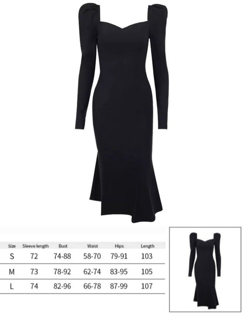 INSTOCK (3 SIZES) Korean Style Black Long Sleeve Puff Dress [Slimming Effect]