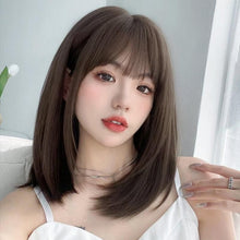Load image into Gallery viewer, INSTOCK ★2 COLORS★ Korean Straight Airy Bangs Shoulder Length Short Hair Wig [Adjustable/Breathable]
