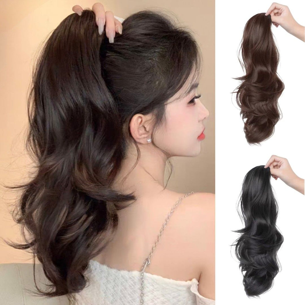 INSTOCK ★3 COLORS★ 50CM Korean Wavy / Curly Long Natural Clip On Ponytail Hair Extensions