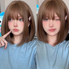 Load image into Gallery viewer, INSTOCK ★3 COLORS★ Korean Bob Style Short Airy Bangs Wig Hair [Adjustable/Breathable]

