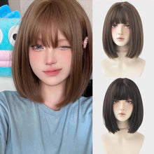 Load image into Gallery viewer, INSTOCK ★3 COLORS★ Korean Bob Style Short Airy Bangs Wig Hair [Adjustable/Breathable]
