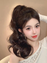 Load image into Gallery viewer, INSTOCK ★BROWN-BLACK★ 45cm Korean Wavy / Curly Long Natural Clip On Ponytail Hair Extensions
