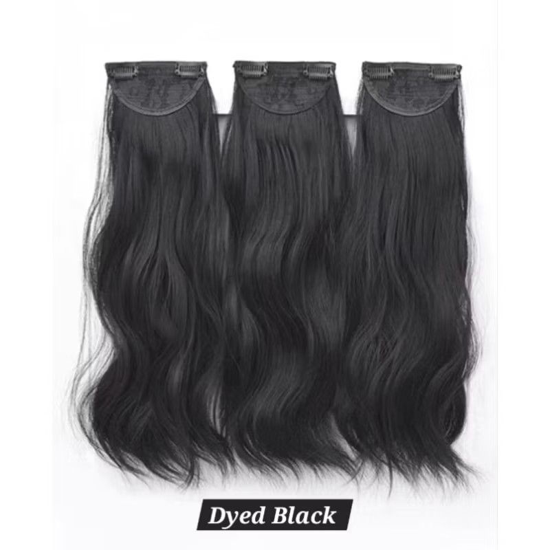 INSTOCK ★4 COLORS★ 45cm Thick 3 Separate pieces Curly Wavy Long Hair Extensions Clip On