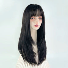 Load image into Gallery viewer, INSTOCK ★BLACK★ Korean Layered Straight Airy Bangs Long Wig Hair [Adjustable/Breathable]
