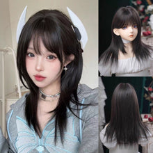 Load image into Gallery viewer, INSTOCK ★BLACK★ Korean Layered Mid Length Airy Bangs Hair Wig [Adjustable/Breathable]
