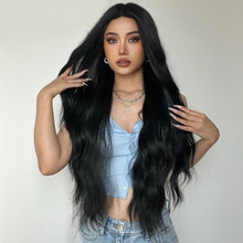 Load image into Gallery viewer, INSTOCK ★BLACK★ Korean Curly Wavy Mid Parting Super Long Hair Wig [Adjustable/Breathable]
