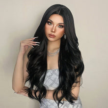 Load image into Gallery viewer, INSTOCK ★BLACK★ Korean Natural Curly Wavy Mid Parting Long Hair Wig [Adjustable/Breathable]
